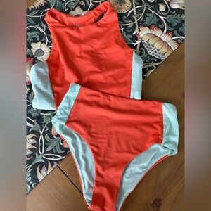Carve Designs Orange and Light Blue Bikini
